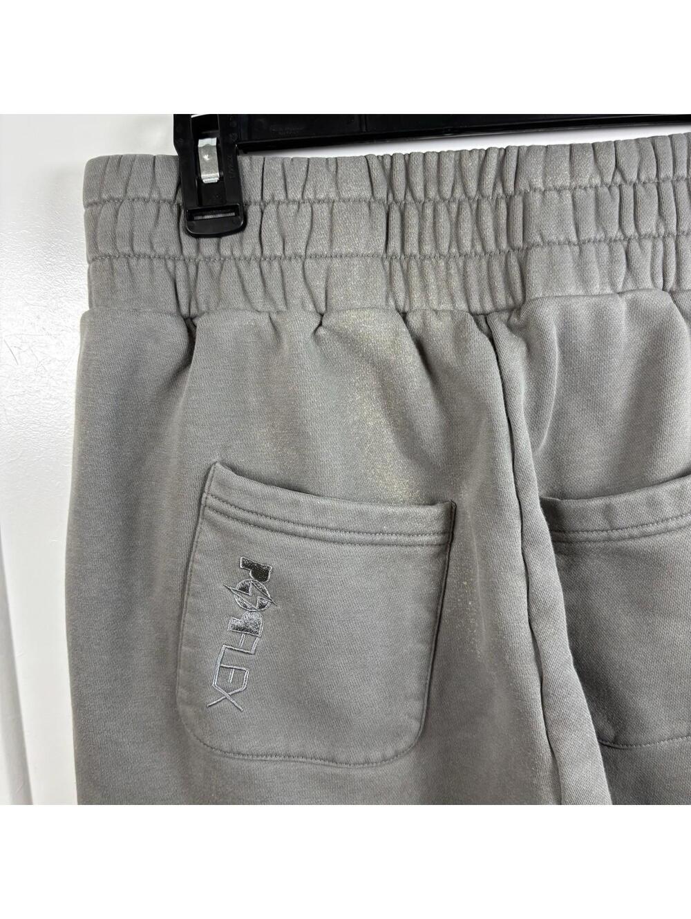 Popflex Fold Over Sweatpants Grey Womens Size L Gym Lounge Athleisure Joggers - Picture 3 of 7